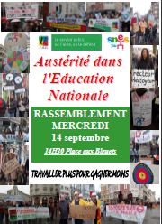 RASSEMBLEMENT REGIONAL EDUCATION MERCREDI 14 SEPTEMBRE