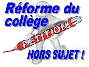 Réforme du collège, HORS SUJET !