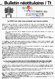 Bulletin Néo titulaires de rentrée