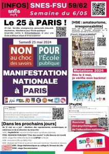 INFOS Snes-FSU 59/62, semaine du 18 novembre 2024