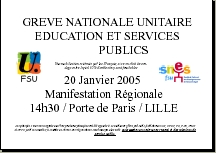 AFFICHE « GREVE NATIONALE UNITAIRE 20 Janvier »