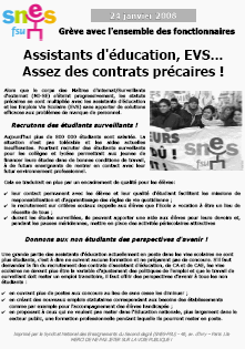 Assistants d'Educations, EVS... Assez des contrats Précaires ! (…)