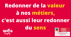 Redonner de la valeur à nos métiers, c'est aussi leur redonner du sens.