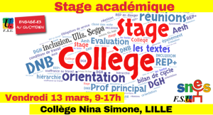 Stage académique « Collège » du 13 mars