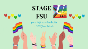 Stage FSU pour défendre les droits LGBTQI+ à l'école !