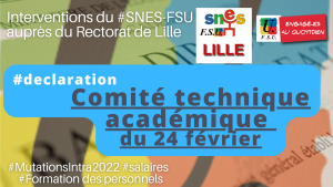 CTA du 24 février : interventions du Snes-FSU sur les salaires et le (…)