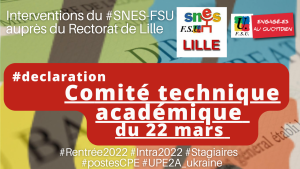 CTA du 22 mars février : interventions du Snes-FSU