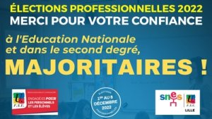 Nouvelle représentativité dans l'académie et dans le second degré (…)