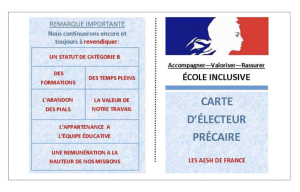 AESH ! Envoyons au Président notre Carte d'électeur précaire !