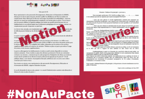 Pacte : motion et courrier de refus collectif