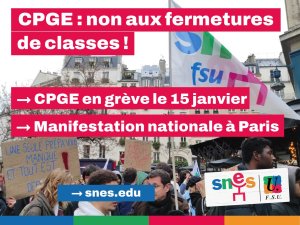 Les CPGE en grève le 15 janvier 2024 contre les fermetures de classes