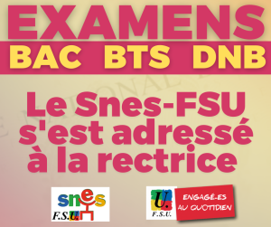 BAC BTS DNB : le Snes-FSU s'est adressé à la rectrice