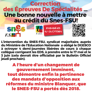 Correction des EDS : enfin une bonne nouvelle !