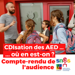 CDIsation des AED : Compte-rendu de l'audience au rectorat du SNES-FSU