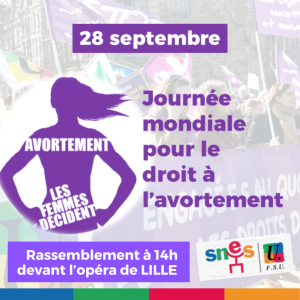 Défendre le droit à l'avortement : rassemblement à Lille le 28/09 à 14H