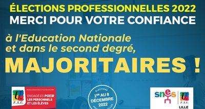 Nouvelle représentativité dans l'académie et dans le second degré (…)