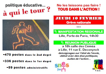 Le 10 février, nous serons tous dans la rue !