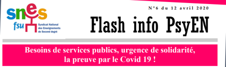 Flash info PsyEN du 12 avril