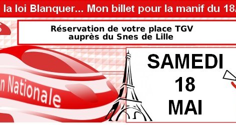 TOUTES ET TOUS A PARIS LE 18 MAI (mise à jour le 12/05)