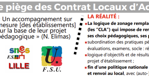 Contrats Locaux d'Accompagnement (CLA) : une nouvelle réforme Blanquer (…)