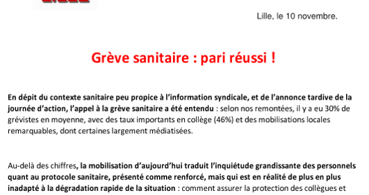 Grève sanitaire : pari réussi !