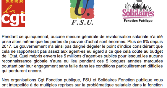 Arrêt de la participation CGT FSU Solidaires à la conférence salariale !