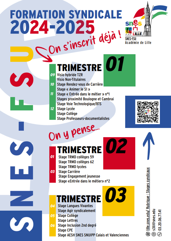 Stages SNES-FSU - 2024/2025 : les inscriptions sont déjà ouvertes !