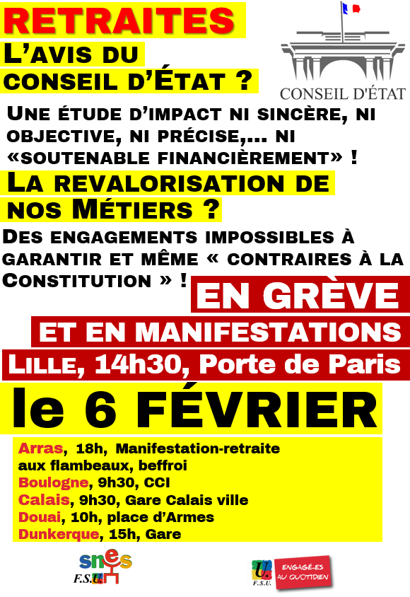 Semaine du 3 au 8 février : les actions dans l'académie (retraites, (…)