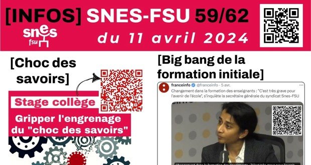 INFOS Snes-FSU 59/62 du 11 avril 2024