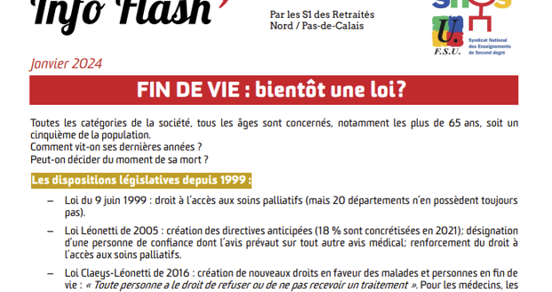 Info Flash Retraité-es, janvier 2024