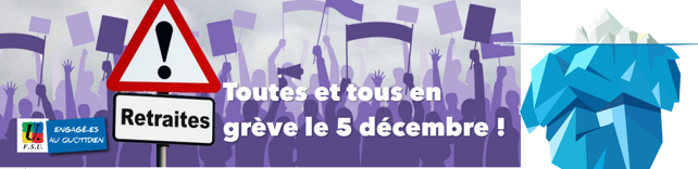 Affiche et tract A4 pour la grève du 5 décembre : l'iceberg de la (…)