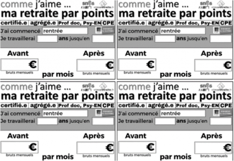 Affichons les pertes liées à la retraite par points en manif et sur notre (…)