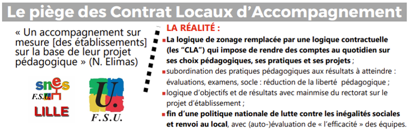 Contrats Locaux d'Accompagnement (CLA) : une nouvelle réforme Blanquer (…)