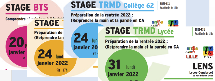 Maintien de tous les stages SNES et FSU de janvier -> Stages Lettres, (…)