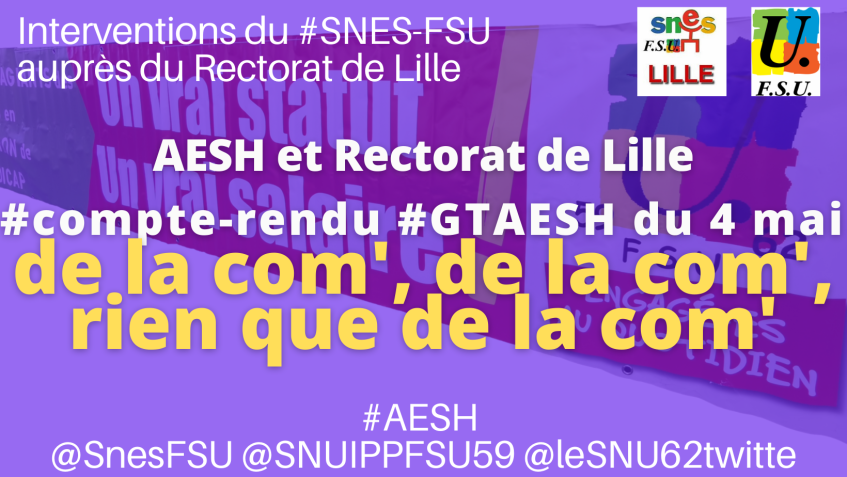 AESH et Rectorat de Lille ... de la com', de la com', rien que de (…)