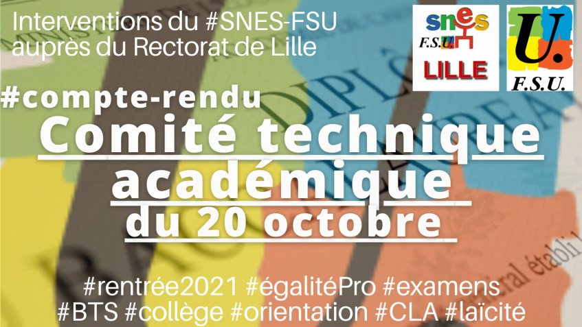 CTA du 20 octobre : déclaration et interventions de la FSU