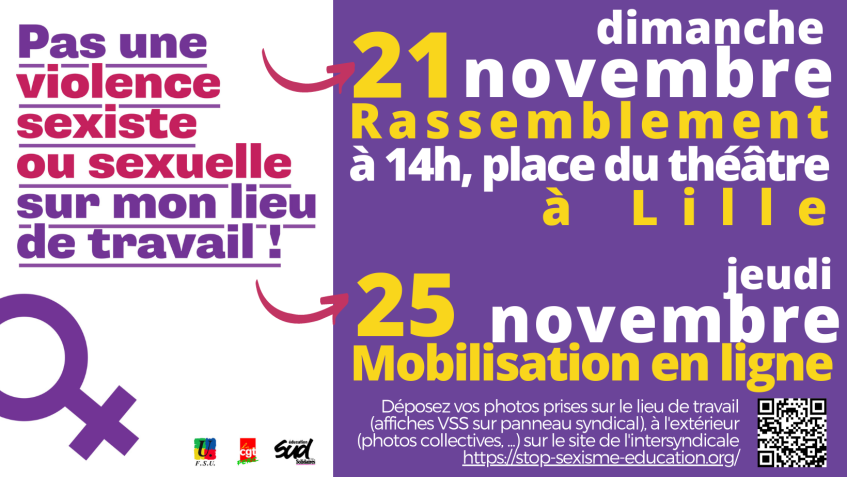 Les 21 et 25 novembre ... Mobilisons-nous contre les violences sexistes et (…)