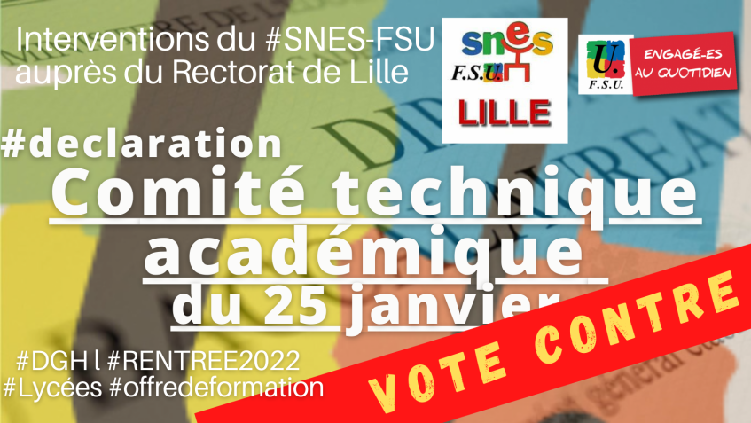 CTA du 25 janvier : interventions du Snes-FSU sur les retraits de moyens à (…)