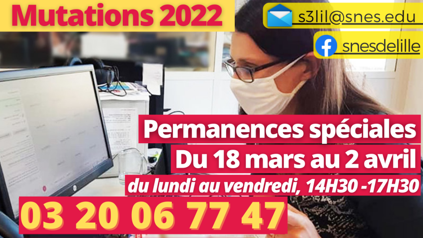 Permanence téléphonique spéciale mutations intra-académique !