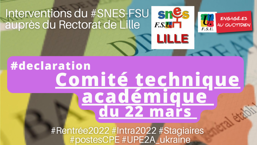 CTA du 23 mai 2022 : interventions du Snes-FSU sur les examens