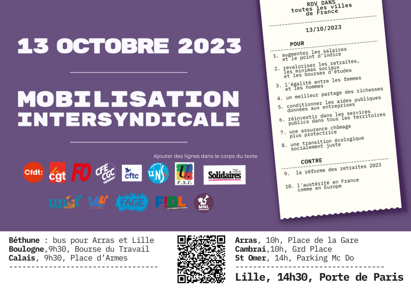 Le 13 octobre, mobilisons-nous ! Salaires, inflation, égalité femmes-hommes