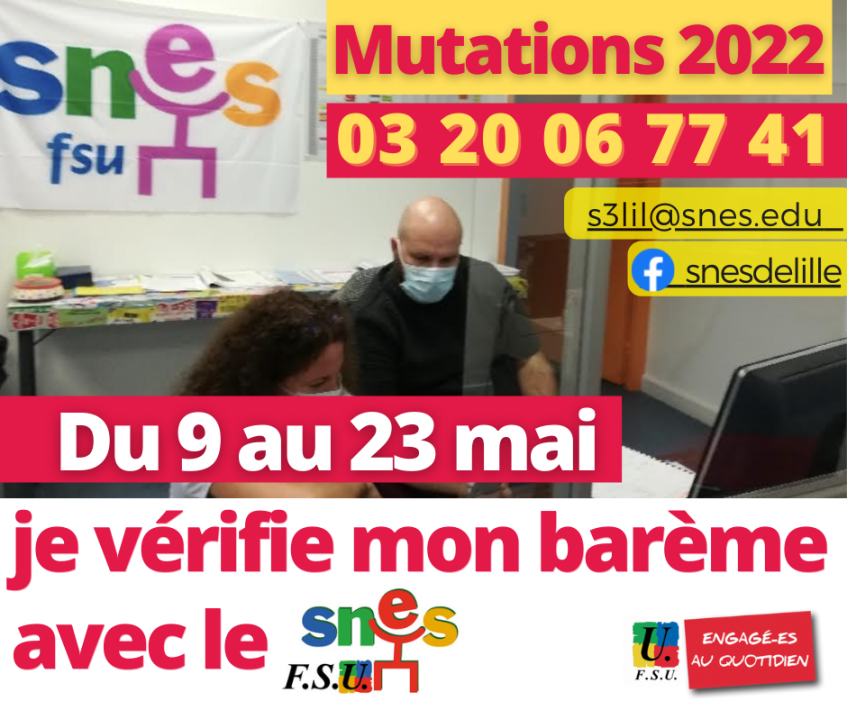 Mutations intra : du 9 au 23 mai, je vérifie mon barème avec le SNES-FSU !