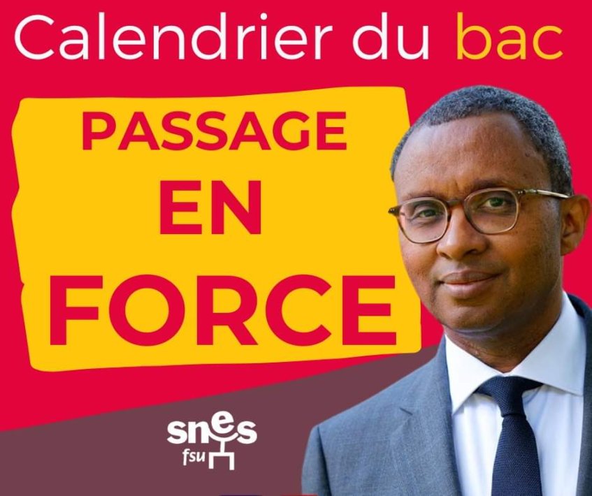 Calendrier du bac : passage en force [affiche/tract]