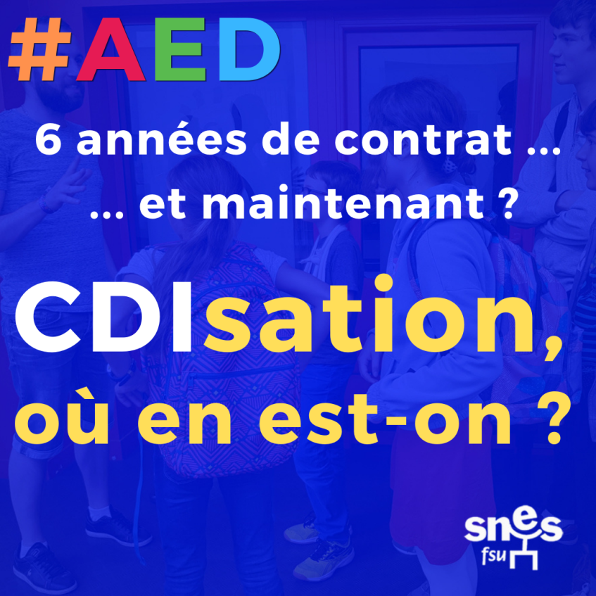 A.E.D. : CDIsation où en est on ?