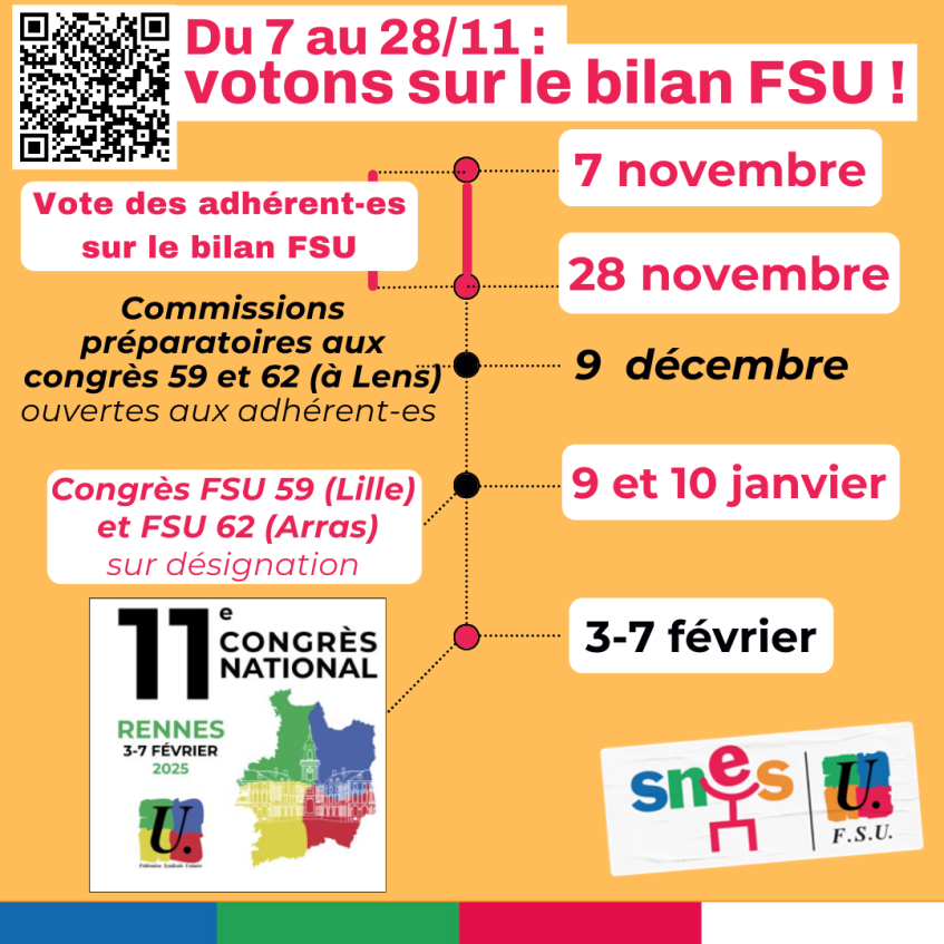 Du 7 au 28 NOVEMBRE - VOTONS sur le bilan 2022-2024 de la FSU !