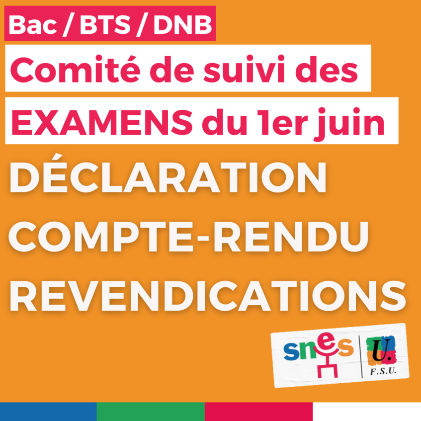 Comité de suivi des examens du 1er juin 2023 : le début de la fin ! Avec le (…)