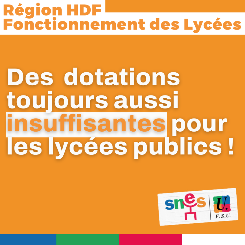 Région : Budget 2025 des lycées : des dotations toujours aussi insuffisantes (…)