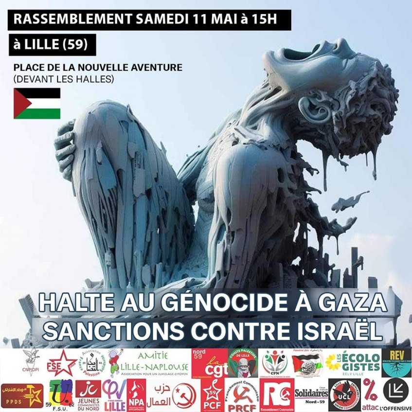 Manifestation pour la paix en Palestine le 8 juin à Lille