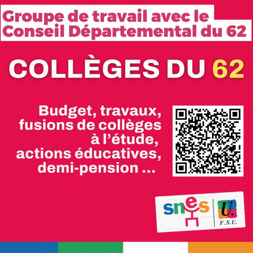 Groupe de travail avec le Conseil Départemental du 62 : budget des collèges, (…)