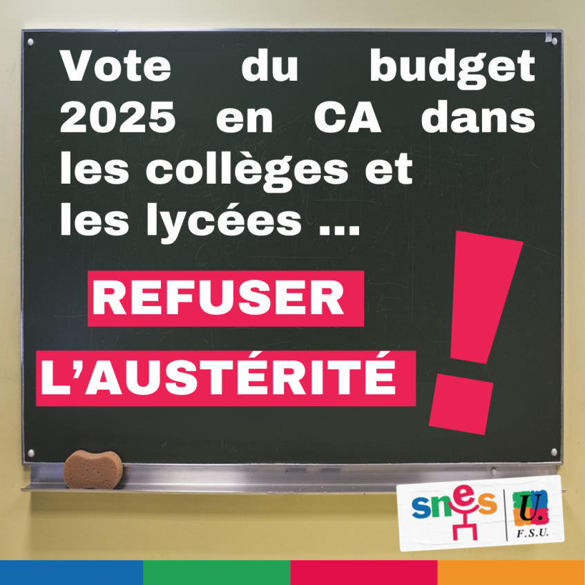 Vote du budget 2025 en CA : refuser l'austérité !